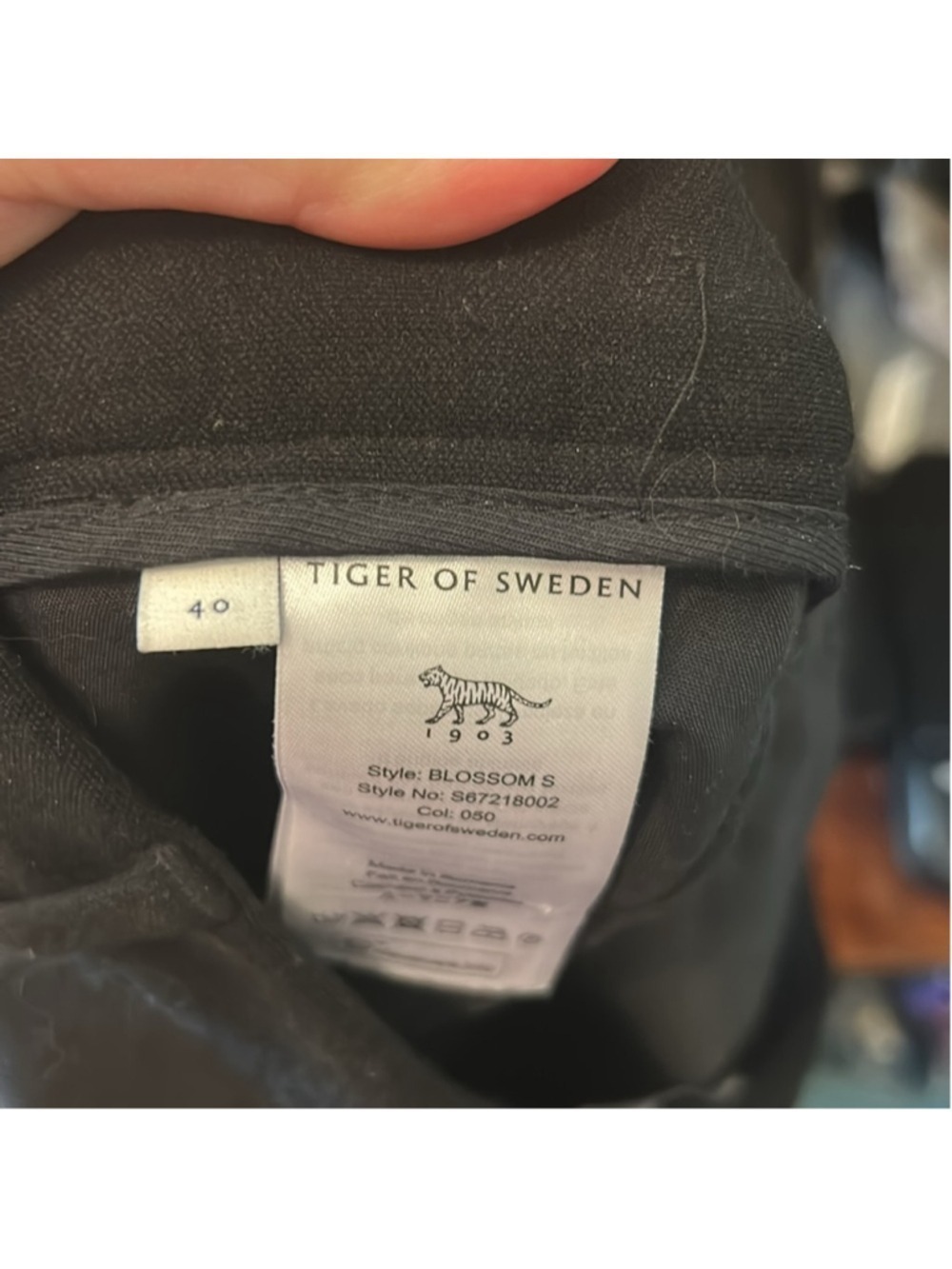 Tiger of Sweden Blossom S Black Trousers wool blend size 40/large scandi girl - Picture 9 of 9